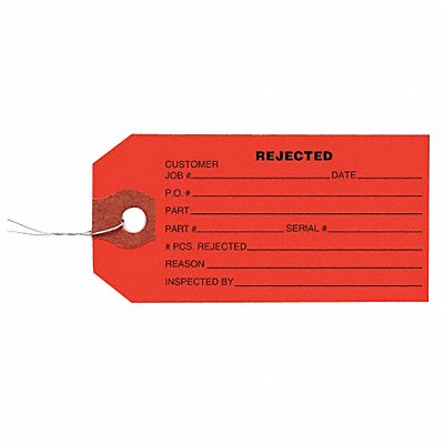GRAINGER 1HAB2 Inspection Tag Paper Rejected PK1000