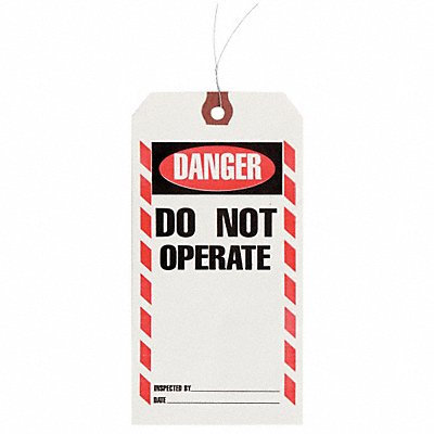 GRAINGER 1HAB9 Inspctn Tag Ppr Dnger/Do Not Oprt PK1000