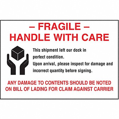 TAPECASE 16U799 Instructional Label Care PK500