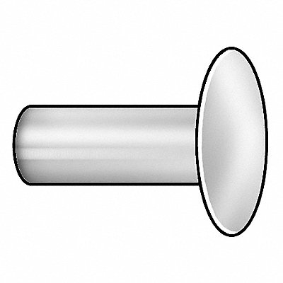 GRAINGER TAC12141100 Semi-Tubular Rivet 3/16x7/16 In PK100