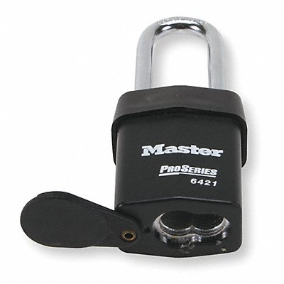 MASTER LOCK 6421LJWO Keyed Padlock 7/8 in Rectangle Black