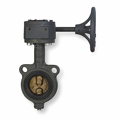 MILWAUKEE VALVE MW322V6 Butterfly Valve Wafer 6 In Viton Gear