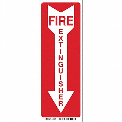 BRADY 85261 Fire Extinguisher Sign 14X3-1/2 FEXT