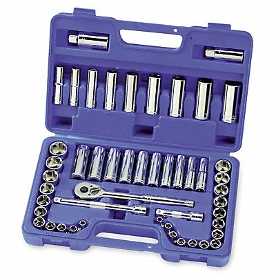 WESTWARD 1KEH7 Socket Wrench St Chrome 6Pt 1/4 - 7/8 in
