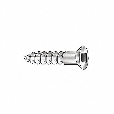 GRAINGER U251400160125 WOOD SCREW CSK82 SQ ST ZP #8x1 1/4 L PK100