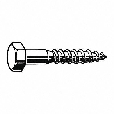 GRAINGER U082800310350 Hex Lag Screw 5/16 Zinc 3.5 L PK50