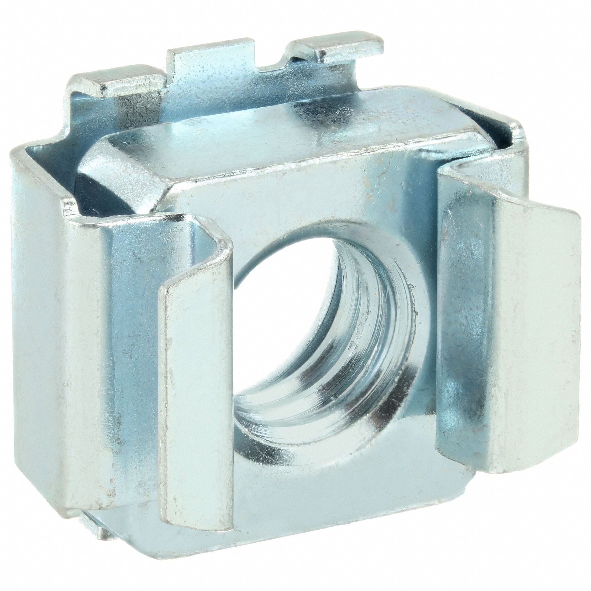 GRAINGER 1LBE4 Cage Nut Pln CrbStl #8-32 .062x.52 PK25