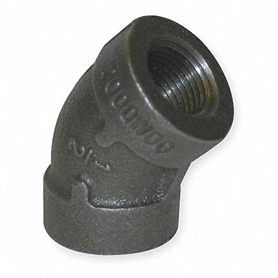 GRAINGER 1LBV8 45 Elbow Malleable Iron 1 1/2 in