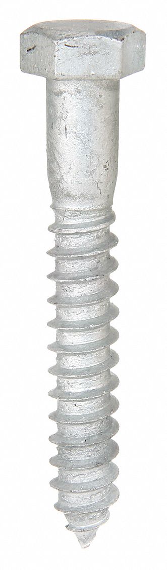 GRAINGER U084500250300 Hex Lag Screw 1/4 Galvanize 3 L PK100