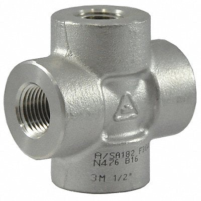GRAINGER 1RTA1 Cross 316 SS 1/2 in Pipe Size Class 3000
