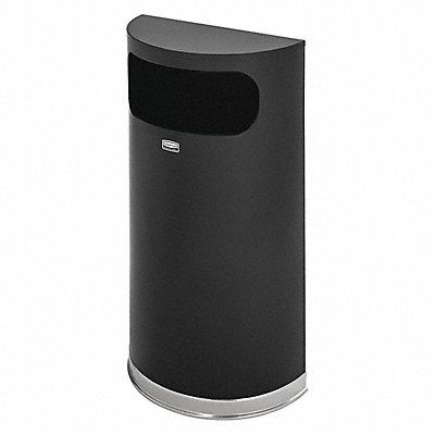 RUBBERMAID COMMERCIAL PRODUCTS FGSO820PLBK Wastebasket Half Round 9 gal Black