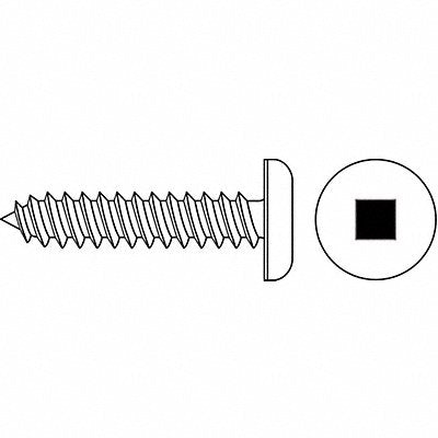 GRAINGER SMQPI1001250100P Screw Size #10 2R Zinc 1.25 L PK100