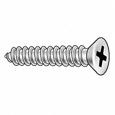 GRAINGER 1WA56 Sheet Metal Screw Screw Size #14 18-8SS 3.5 L PK25