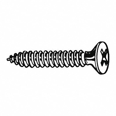 GRAINGER U266800160075 Sheet Metal Screw Screw Size #8 Zinc 3/4 L PK100