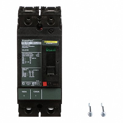 SQUARE D HGL26100 Circuit Breaker 100A 2P 600VAC HG