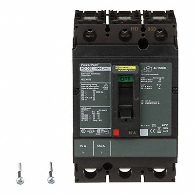 SQUARE D HDL36015 Circuit Breaker 15A 3P 600VAC HD