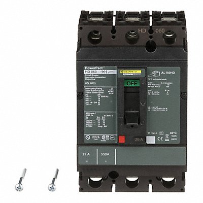 SQUARE D HDL36025 Circuit Breaker 25A 3P 600VAC HD