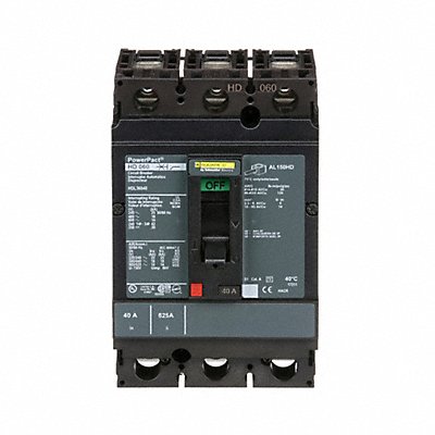 SQUARE D HDL36040 Circuit Breaker 40A 3P 600VAC HD