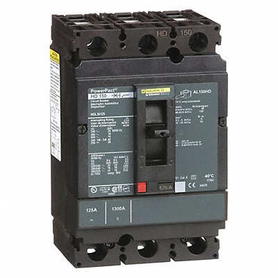 SQUARE D HDL36125 Circuit Breaker 125A 3P 600VAC HD
