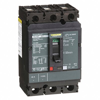 SQUARE D HGL36060 Circuit Breaker 60A 3P 600VAC HG