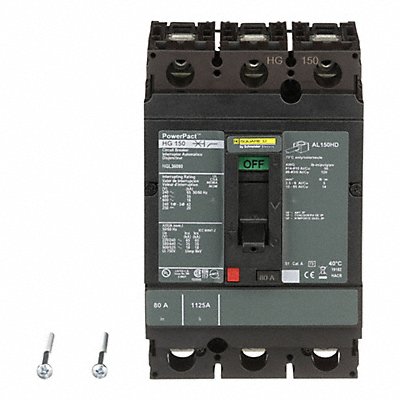 SQUARE D HGL36080 Circuit Breaker 80A 3P 600VAC HG