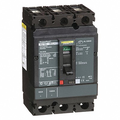 SQUARE D HGL36100 Circuit Breaker 100A 3P 600VAC HG