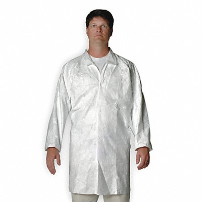 DUPONT IC224SWH2X00300B D1435 Laboratory Coat 2XL White Tyv IsoClean PK30