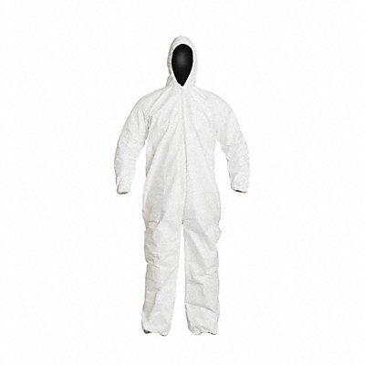 DUPONT IC180SWHLG002500 D1429 Coveralls L Wht Tyvek IsoClean PK25