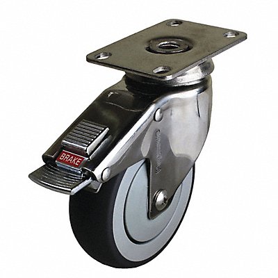 GRAINGER P14SRP040K12TB Quiet-Roll Medical Plate Castor Swivel