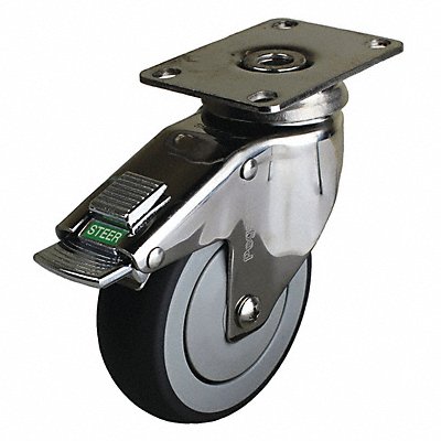 GRAINGER P14SRP030K12DL Quiet-Roll Medical Plate Castor Swivel