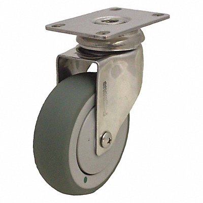 GRAINGER P14SXRP060K12AM Quiet-Roll Medical Plate Castor Swivel