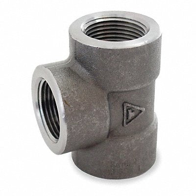 GRAINGER 1MMX9 Tee Forged Steel 1/2 in Class 3000