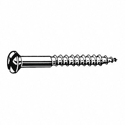 GRAINGER U492500160075 Oval Head WOOD SCREW Brass #8 3/4 L PK100