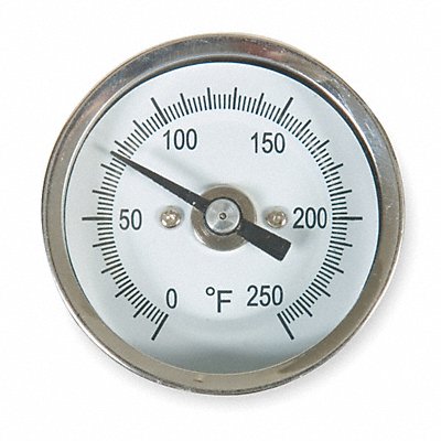 GRAINGER 1NFX6 Bimetal Thermometer 2 In Dial 0 to 250F