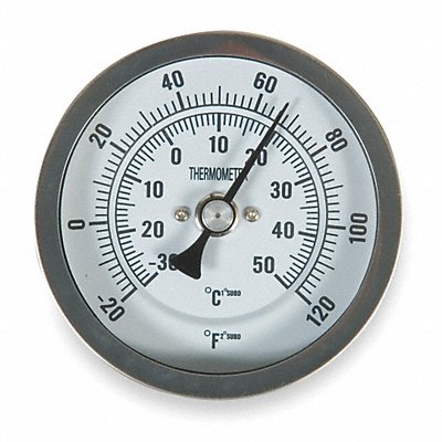 GRAINGER 1NGE4 Bimetal Thermometer 5 In Dial -20 to 120F