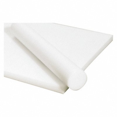 GRAINGER 1NMV9 K6451 PlasticRod Acetal Copolymer 1 1/4 Di 1ftL Wht