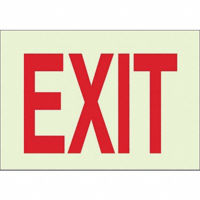 BRADY 73509 Exit Sign 7 x10 R/WHT Exit ENG Text