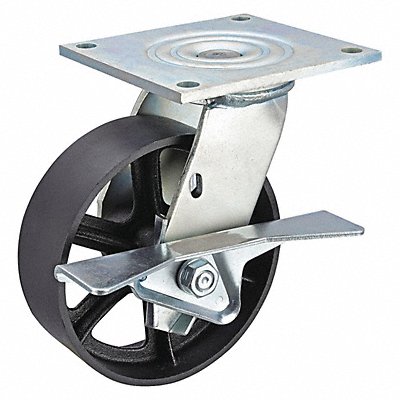 GRAINGER P21SC060R15CB001 Standard Plate Castor Swivel 1200 lb.