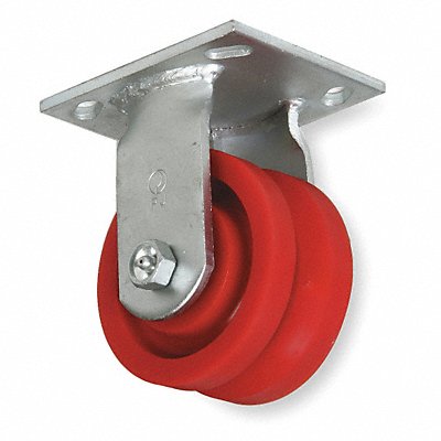 GRAINGER 1NWC9 V-Groove Track-Wheel Plate Castor Rigid