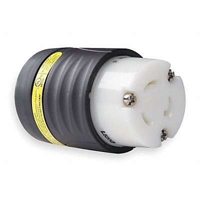 LEGRAND L520CGCM Ground Continuity Monitoring Locking Connector Straight 20A BlkWht Nyl L5-20R