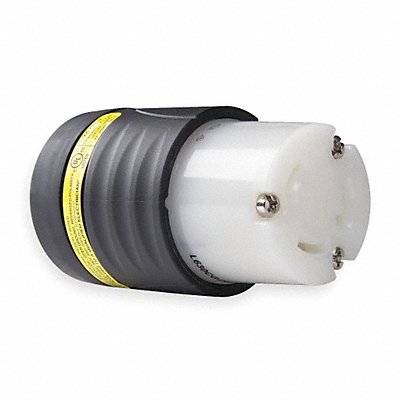 LEGRAND L630CGCM Ground Continuity Monitoring Locking Connector Straight 30A BlkWht Nyl L6-30R