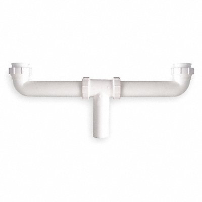 GRAINGER 1PNY4 Centre Outlet Waste Tee 5 1/4 in H White
