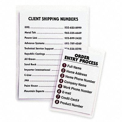 C-LINE PRODUCTS 70911 Self Adhesive Holder Vinyl PK50