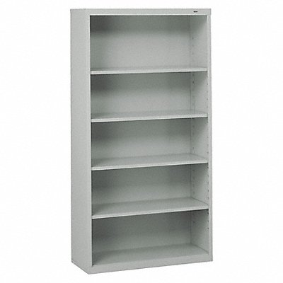 TENNSCO B66LG Bookcase 66 H Steel 5 Shelf Grey
