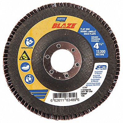 NORTON 66261183489 H7407 Fiber Disc 4 1/2 in Dia 7/8in Arbor