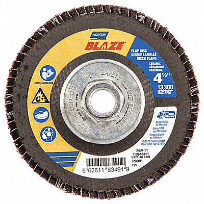 NORTON 66261183491 H7406 Fiber Disc 4 1/2 in Dia 5/8in Arbor