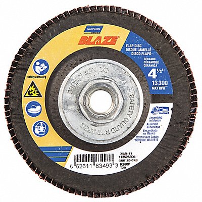 NORTON 66261183493 H7406 Fiber Disc 4 1/2 in Dia 5/8in Arbor