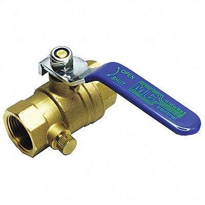 GRAINGER 1PYP1 Manual 2-Way Ball Valve NPT Brass