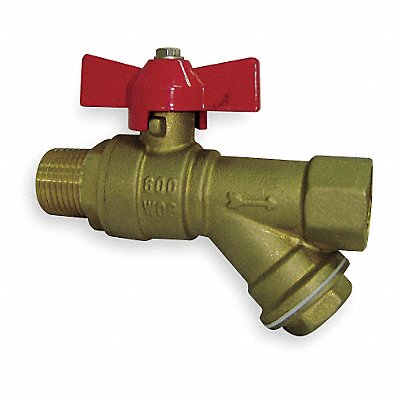 GRAINGER 1PYZ2 Ball Valve Brass 3/4 In NPT M x F