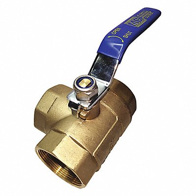 GRAINGER 1PZA1 Brass Ball Valve 3-Way FNPTxFNPT 1/2 in